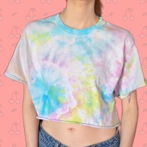 Gildan Pastel Tie-Dye Crop Top